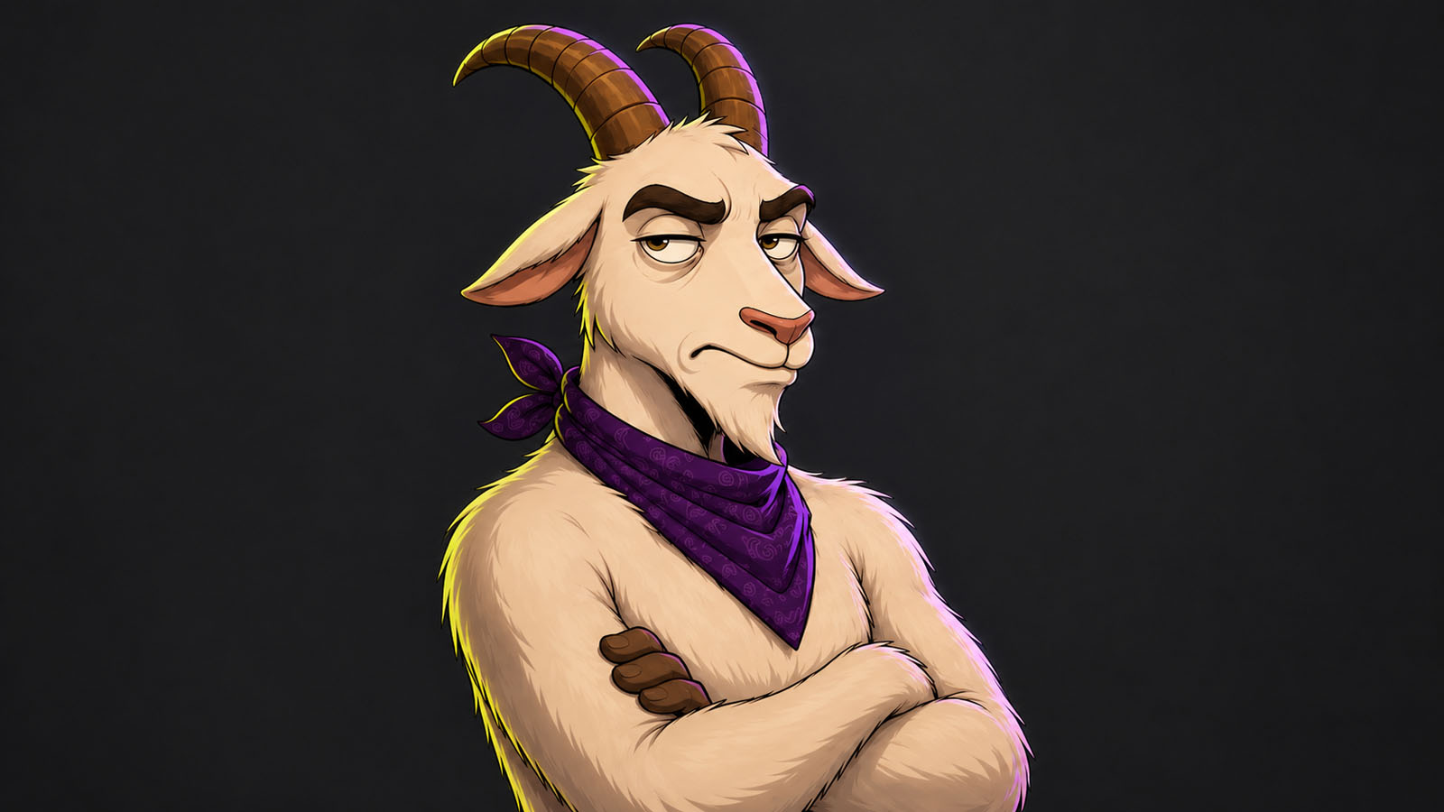 Ronnie standing beside Steve, the skeptical goat behind the Steve's Guess estimating experience